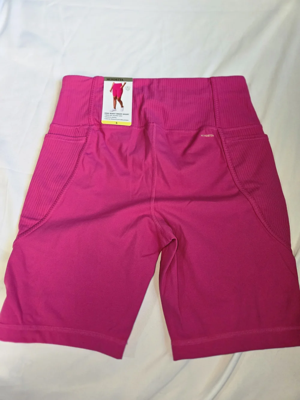 Mondetta Women's Hot Pink Bike Shorts with Side Pockets
